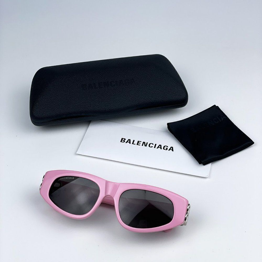 SALE! NEW Balenciaga BB0095S 013 Pink Silver Grey Cat Eye Unisex Sunglasses - Picture 11 of 13